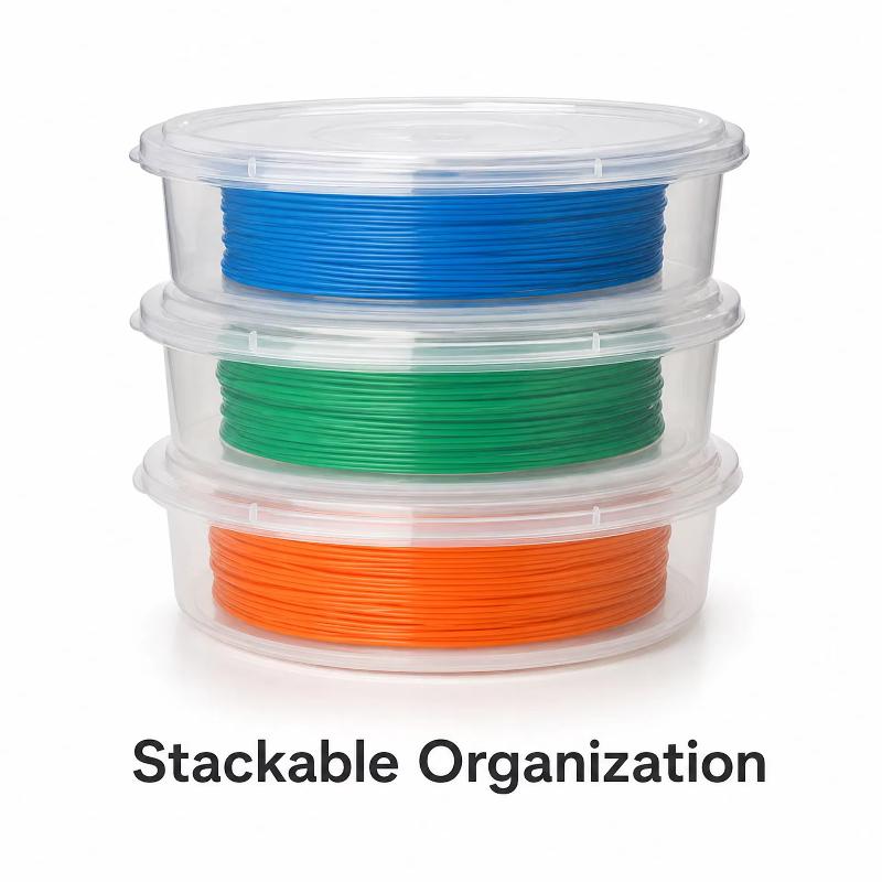 3D Printer Stand - 3D-Filament-Spulen-Aufbewahrungsbox, 5 Stück, transparenter, runder, feuchtigkeitsbeständiger