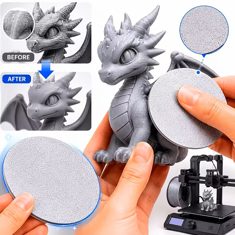 Resin Printer - 3D-Druck-Harz-Polierscheibe, PLA-Schichtlinien-Entfernungswerkzeug, 180er Körnung für Modell-Feinbearbeitung,