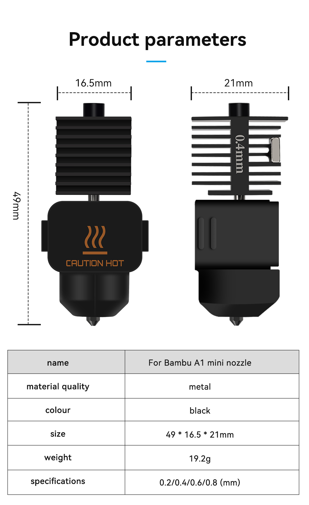 Hotend für Bambu Lab A1 Mini M – Hotend Assembly Bewertung und Preis